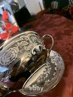 Rare Pareek Mirror Luster Soup 3 Bowls Johnson Bros. 2 Handles Drip Saucers Mint