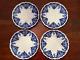 Rare Set Of 4 Georgia Johnson Bros. England Flow Blue Dinner Plates 10