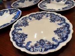 Rare Set of 4 Georgia Johnson Bros. England Flow Blue Dinner Plates 10