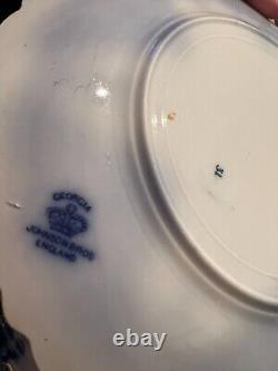 Rare Set of 4 Georgia Johnson Bros. England Flow Blue Dinner Plates 10