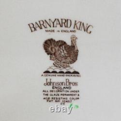 Rare! Vintage Johnson Brothers Barnyard King Turkey 3 Piece Place Setting