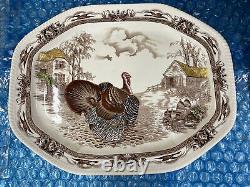 Rare! Vintage Johnson Brothers Barnyard King Turkey Dinner 18 Long Plate