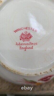 Rare Vintage Johnson Brothers Bros England WINCHESTER Pink Tea Coffee Pot with Lid