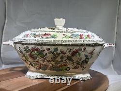 Repaired Handle Johnson Bros Indian Tree Lidded Tureen Soup Server