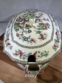 Repaired Handle Johnson Bros Indian Tree Lidded Tureen Soup Server