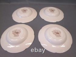 SET 4 Johnson Brothers Wild Turkey Windsor Ware Flat Rimmed Soup Bowls 7 7/8 w