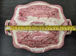STUNNING Johnson Bros Classic Old Britain Castles Pattern Pink Tureen