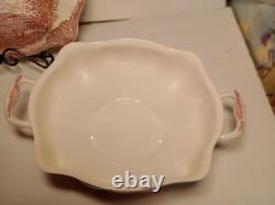 STUNNING Johnson Bros Classic Old Britain Castles Pattern Pink Tureen Rectangle