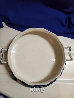 Sale! Was 350 Antique Flow Blue Cir 1900 Johnson Bros Eng Kenworth Covered Dish