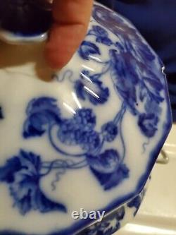 Sale! Was 350 Antique Flow Blue Cir 1900 Johnson Bros Eng Kenworth Covered Dish