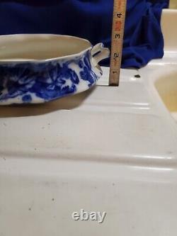 Sale! Was 350 Antique Flow Blue Cir 1900 Johnson Bros Eng Kenworth Covered Dish