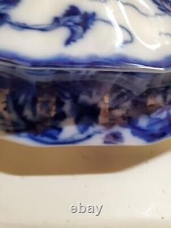 Sale Was 390 Antique Flow Blue Cir 1900 Johnson Bros Eng Kenworth Covered Dish