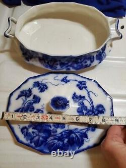 Sale Was 390 Antique Flow Blue Cir 1900 Johnson Bros Eng Kenworth Covered Dish