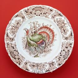 Set 4 Johnson Bros WILD TURKEY Native American Windsor Ware Dinner Plates MINT