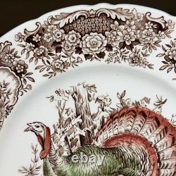 Set 4 Johnson Bros WILD TURKEY Native American Windsor Ware Dinner Plates MINT