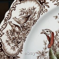 Set 4 Johnson Bros WILD TURKEY Native American Windsor Ware Dinner Plates MINT