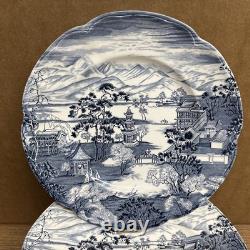 Set Of 10 Vintage Johnson Brothers Blue Enchanted Gardens 10 Dinner Plates #2