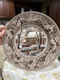 Set Of 12 Johnson Bros. Thanksgiving Historic America Collection Dinner Plate