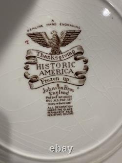 Set Of 12 Johnson Bros. Thanksgiving Historic America Collection Dinner Plate