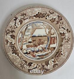 Set Of 12 Johnson Bros. Thanksgiving Historic America Collection Dinner Plates