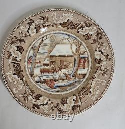 Set Of 12 Johnson Bros. Thanksgiving Historic America Collection Dinner Plates