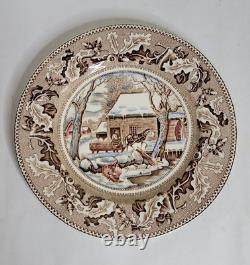 Set Of 12 Johnson Bros. Thanksgiving Historic America Collection Dinner Plates