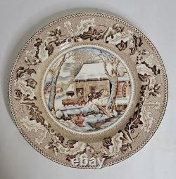 Set Of 12 Johnson Bros. Thanksgiving Historic America Collection Dinner Plates