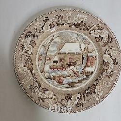 Set Of 12 Johnson Bros. Thanksgiving Historic America Collection Dinner Plates