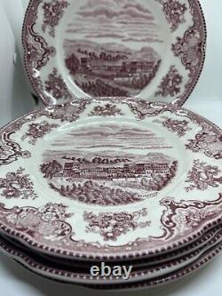 Set Of 12 Johnson Brothers Old Britain Castles Salad Plates Pink Chatsworth EUC