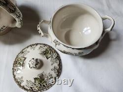 Set Of 15 Piece JOHNSON BROTHERS FRIENDLY VILLAGE Tea Set Teapot/Creamer/Teacups