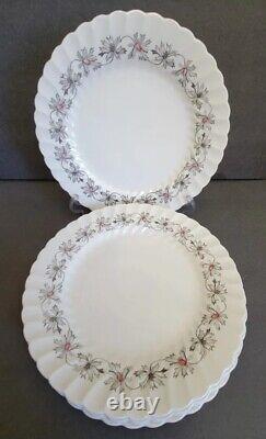 Set Of 5 Johnson Brothers Bros Dellwood Dinner Plates Grey Pink Floral Swirl Htf