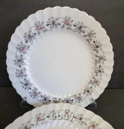 Set Of 5 Johnson Brothers Bros Dellwood Dinner Plates Grey Pink Floral Swirl Htf