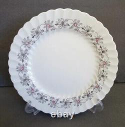 Set Of 5 Johnson Brothers Bros Dellwood Dinner Plates Grey Pink Floral Swirl Htf