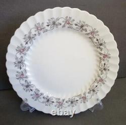 Set Of 5 Johnson Brothers Bros Dellwood Dinner Plates Grey Pink Floral Swirl Htf