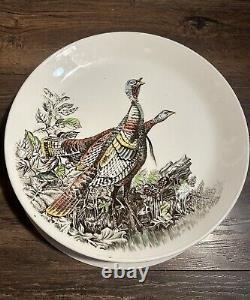 Set Of 6 1950s Johnson Brothers England Game Bird Ironstone Dinner Plates