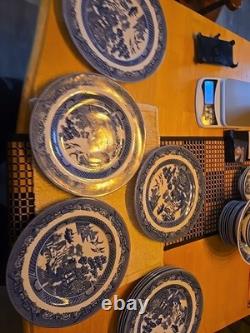 Set Of 8 Johnson Brothers Bros England BLUE WILLOW 11 Dinner Plate