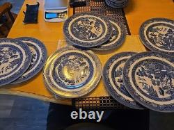 Set Of 8 Johnson Brothers Bros England BLUE WILLOW 11 Dinner Plate