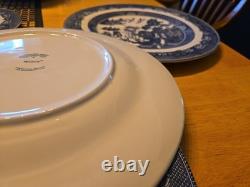 Set Of 8 Johnson Brothers Bros England BLUE WILLOW 11 Dinner Plate