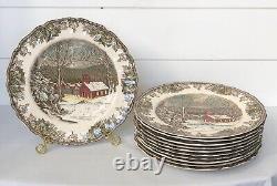 Set of 11 Johnson Brothers Friendly Village Schoolhouse Dinner Plates