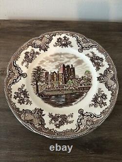Set of 12 JOHNSON BROTHERS Old Britain Castles Brown 10 Dinner Plates