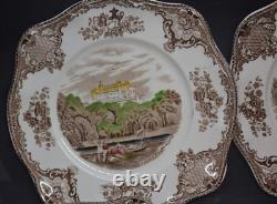 Set of 12 Johnson Brothers Old Britain Castles Multicolor Square 7.5 Plates