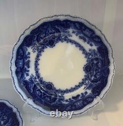 Set of 3 Antique Johnson Brothers Flow Blue Persian 10 Dinner Plates