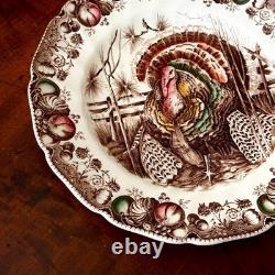 Set of 3 Johnson Bros His Majesty Turkey Dinner Plates 10 1/2 Made in England