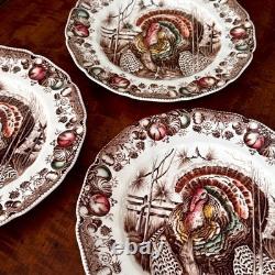 Set of 3 Johnson Bros His Majesty Turkey Dinner Plates 10 1/2 Made in England