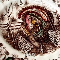 Set of 3 Johnson Bros His Majesty Turkey Dinner Plates 10 1/2 Made in England