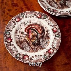 Set of 3 Johnson Bros His Majesty Turkey Dinner Plates 10 1/2 Made in England