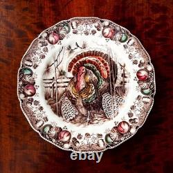 Set of 3 Johnson Bros His Majesty Turkey Dinner Plates 10 1/2 Made in England