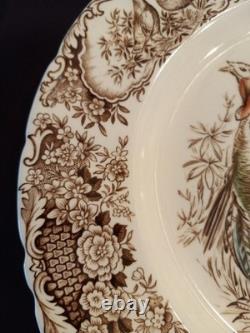 Set of 4 Dinner 10 5/8 PLATES Windsor Ware Johnson Bros WILD TURKEYS MINT