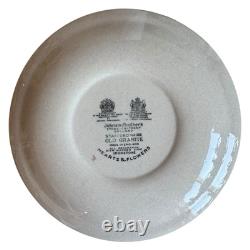 Set of 4 Johnson Brothers England Ironstone 8 in Salad Plates Hearts & Flowers