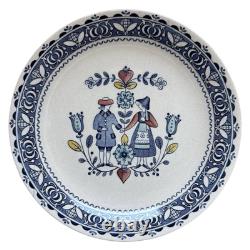 Set of 4 Johnson Brothers England Ironstone 8 in Salad Plates Hearts & Flowers